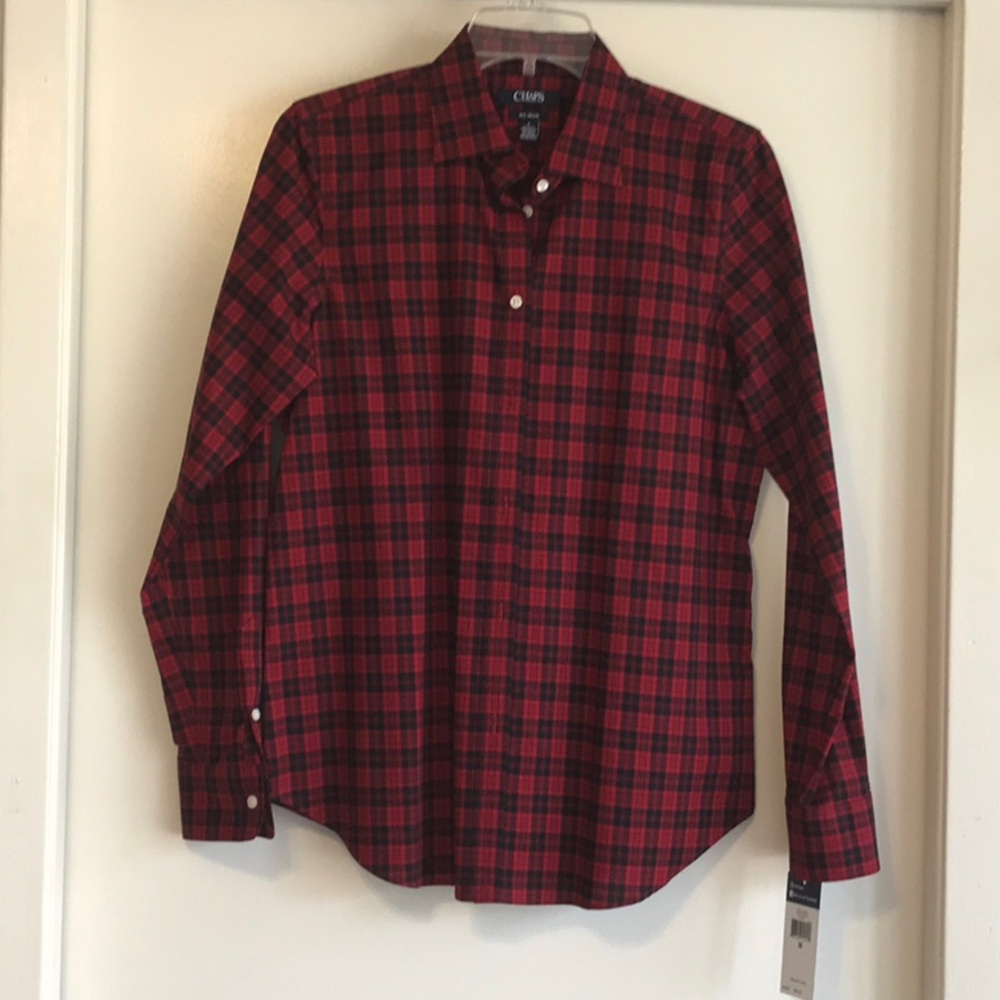 Chaps Red and Black Plaid Men's Shirt